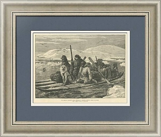 "Поиски экспедиции Франклина" - антикварная гравюра