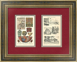 Антикварные гравюры "Японская культура и искусство"