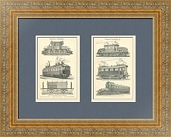 "Электрические железные дороги" - редкие антикварные гравюры