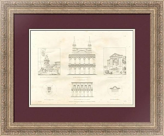 Антикварная гравюра "Базилика Святого Иоанна на Латеранском холме"