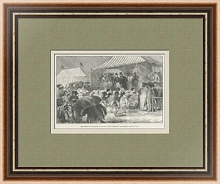 Старинная гравюра "Парк отдыха в Паддингтоне"