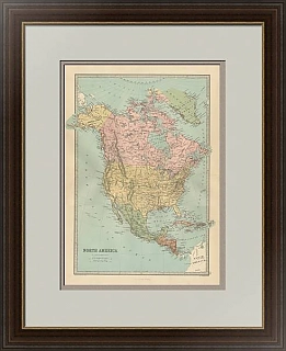 Политическая Карта Северной Америки - антикварный оригинал