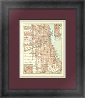 Старинный план города Чикаго