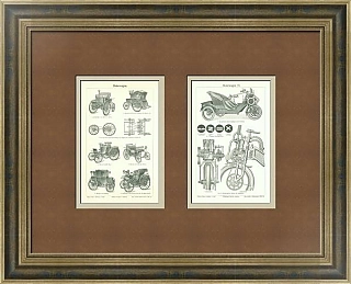 Антикварные гравюры "Моторизированный транспорт"