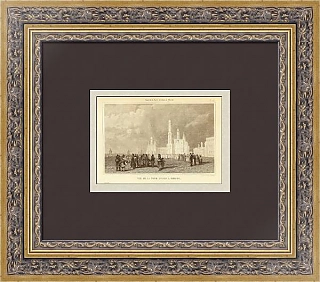 Антикварная гравюра "Колокольня Ивана Великого в Москве"