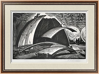 "Контрольная сборка" - линогравюра СССР - оригинал