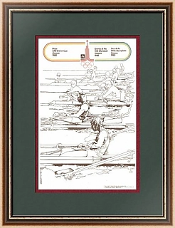 Советский плакат "Академическая гребля", серия Олимпиада 80