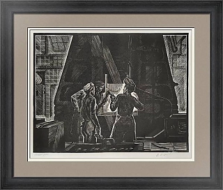 Оригинальная линогравюра "Новая деталь"