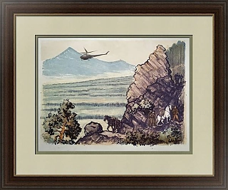 Оригинальная литография "В горах"