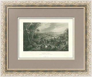 Антикварная гравюра "Летнее время"