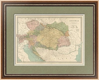 Антикварная карта Австрии - оригинальный подарок