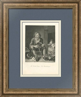 "Исполнитель баллад" - антикварная гравюра