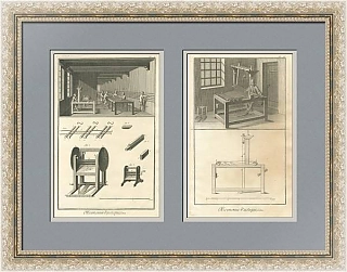 "Ткацкие станки" - антикварные французские гравюры