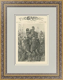 Антикварная обложка газеты "The Graphic" - "С близкого расстояния" - 1889