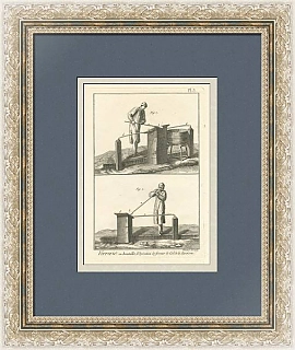 "Стеклодув" - редкая антикварная гравюра
