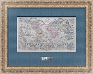 Антикварная карта полушарий
