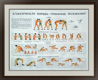 "Классическая борьба. Основные положения" - советский спортивный плакат