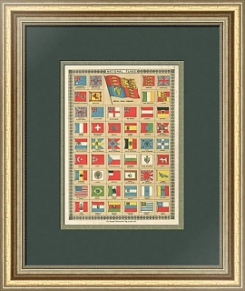 "Национальные флаги" - редкая хромолитография - вип подарок