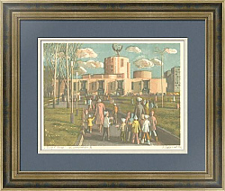 "Музыкальный театр" - редкая советская линогравюра