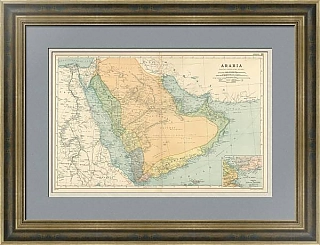 Подлинная антикварная  карта "Аравия" - эксклюзивный подарок