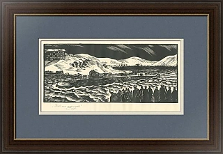 Советская линогравюра "Усталая подлодка"