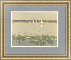 "Парусники" - оригинальная линогравюра - эксклюзивный подарок