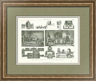 Антикварная гравюра "Металлопрокат"