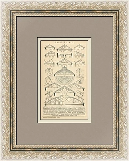 "Строительные фермы" - редкая оригинальная гравюра