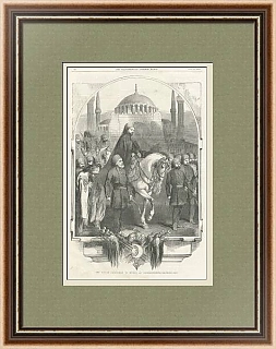 Антикварная гравюра "Султан Абдул-Меджид I", The Illustrated London News