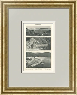 "Плотины" - оригинальная антикварная иллюстрация