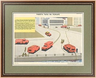 Светский плакат "Работа тыла на пожаре"