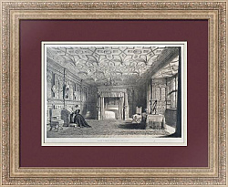 Антикварная литография "Интерьер одного из поместий в графстве Вестморленд"