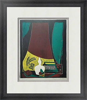 Оригинальная литография "Натюрморт с лампой"