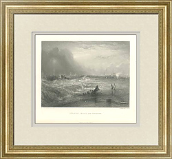 "Судно, севшее на мель у берегов Ярмута" - антикварная гравюра