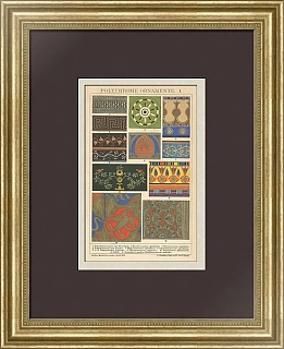 "Полихромные орнаменты" - антикварная литография