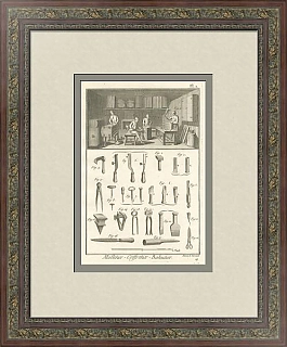 "Изготовление сундуков" - старинная оригинальная гравюра