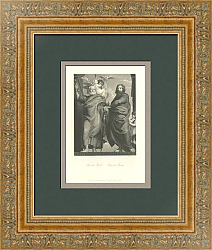 Антикварная редкая гравюра "Петр и Павел"