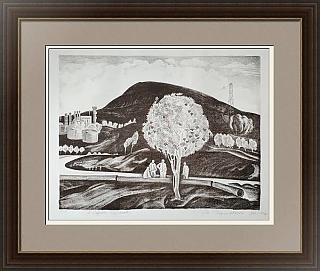 "На Черниговщине" - советская автолитография - оригинал