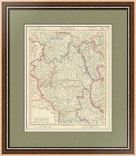 Редкая карта запада Российской империи - антикварный экземпляр