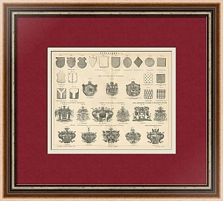 Редкая гравюра "Геральдика" - уникальный подарок