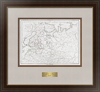 Старинная географическая карта Европейской части России