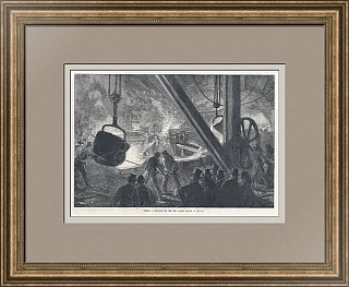 "Отливка детали для моста" - оригинальная гравюра