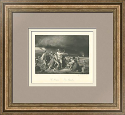 "Жнецы" - антикварная редкая гравюра