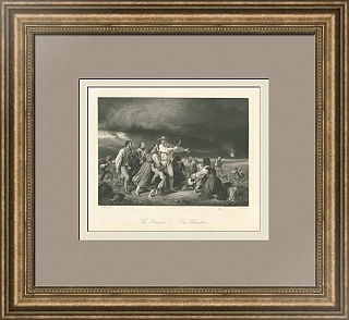 "Жнецы" - антикварная редкая гравюра