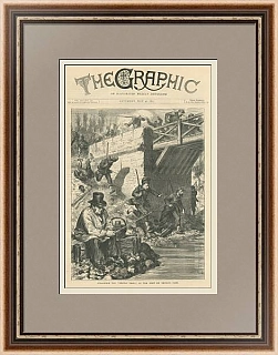 Антикварная обложка "The Graphic" - 1871 - гравюра "Рыбак"