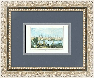 Антикварная гравюра с изображением Казани