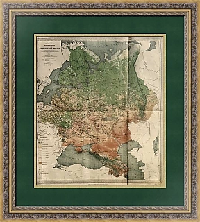 "Карта важнейших отраслей промышленности Европейской России" - антикварный оригинал