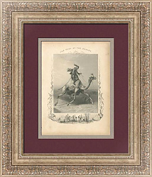 "Почта в пустыне" - редкая антикварная гравюра