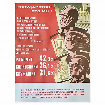 Агитационный оригинальный плакат "Государство - это мы!". Дополнительное изображение