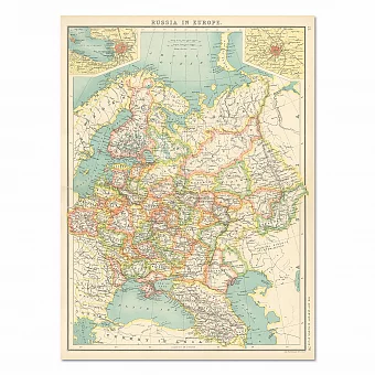 Антикварная карта "Россия в Европе". Дополнительное изображение